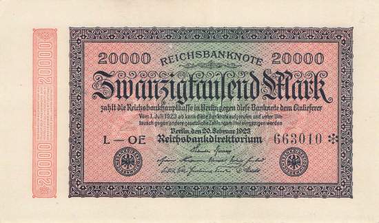 20000 Mark 1923 ro.84g OE